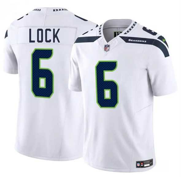 Men & Women & Youth Seattle Seahawks #6 Drew Lock White 2025 F.U.S.E. Vapor Limited Stitched Jersey